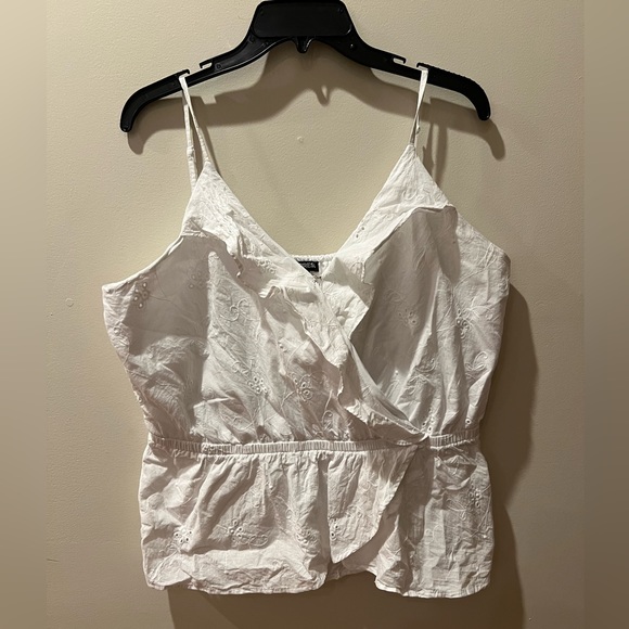 Express White Peplum Tank Top - Picture 1 of 7